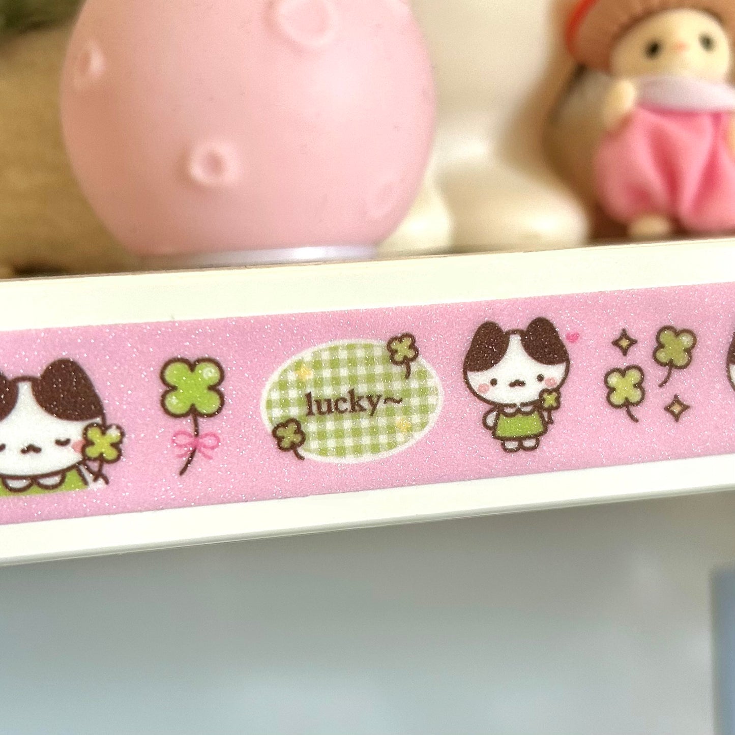 Lucky Kitty Glitter Washi Tape
