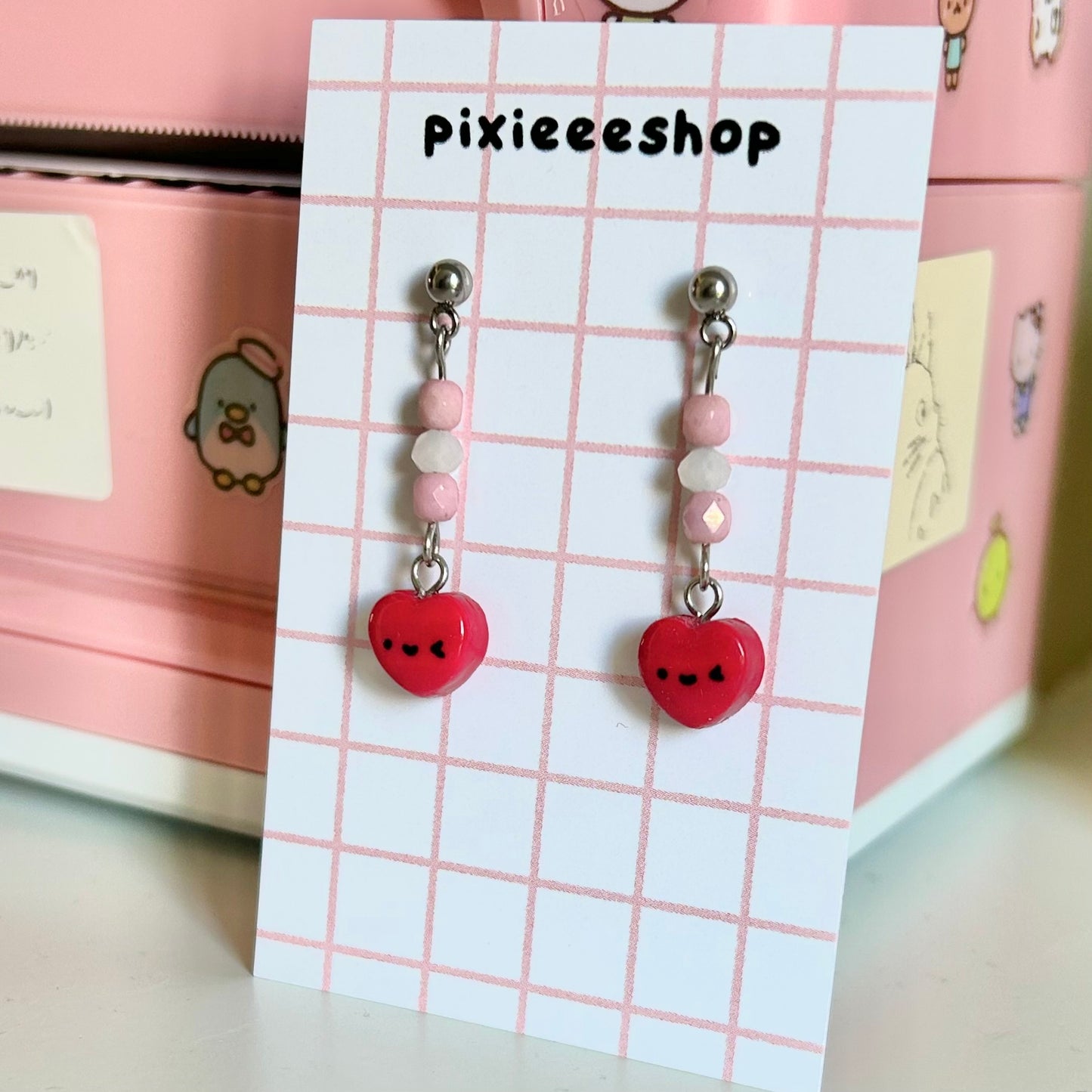 Heart Polymer Clay Earrings