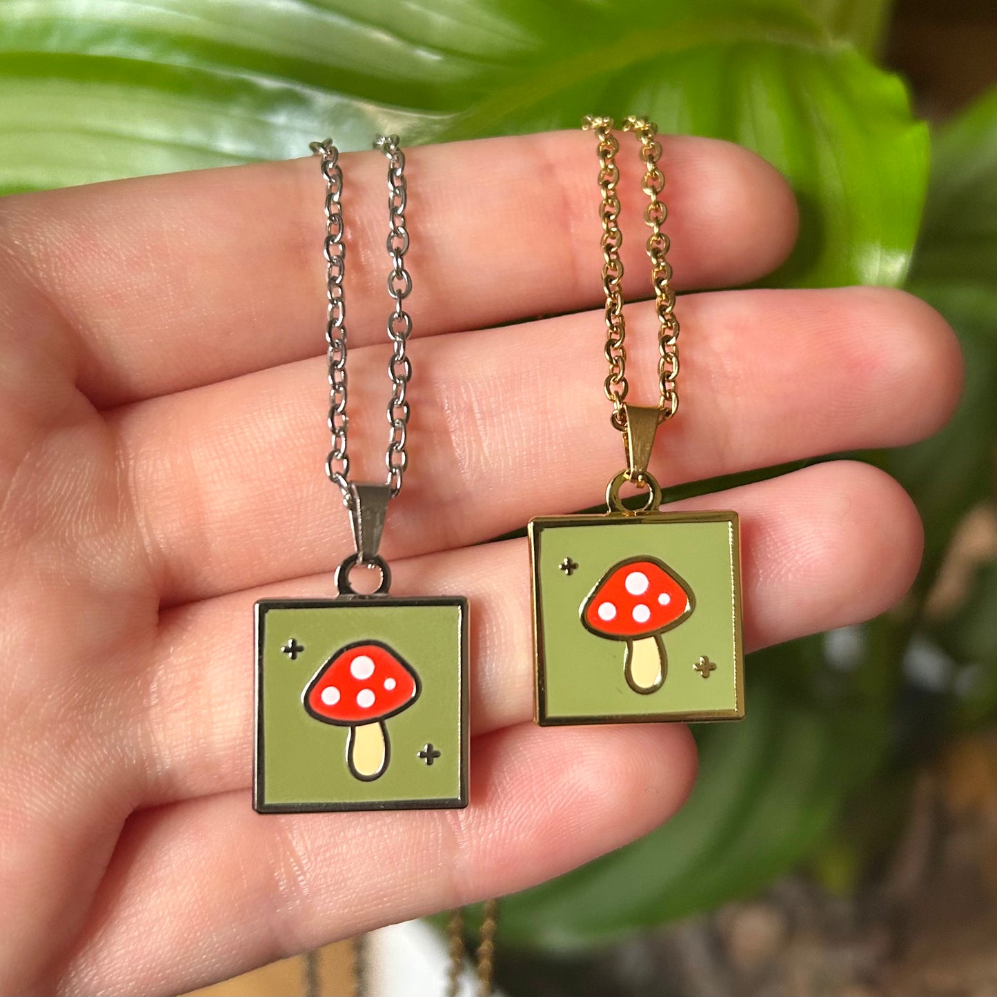 Toadstool Pendant- Gold or Silver