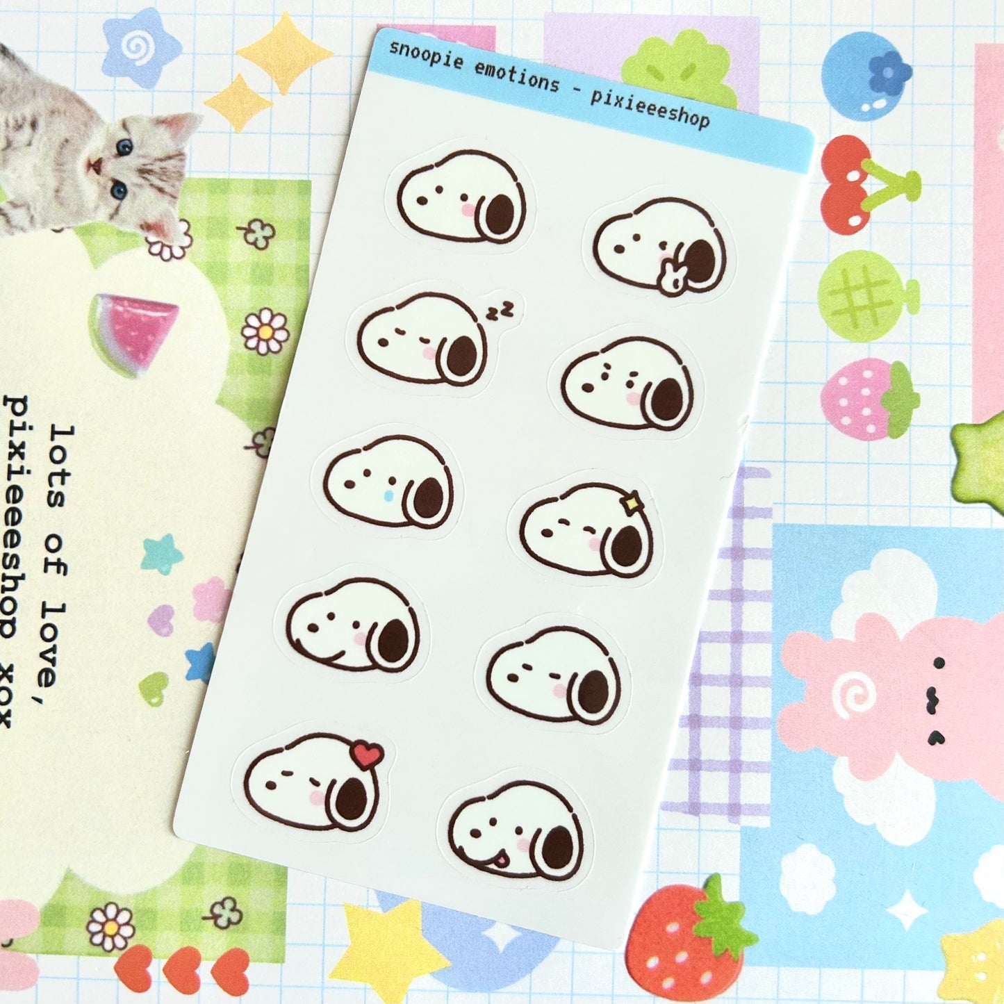 Snoopie Emotions Transparent Sticker Sheet