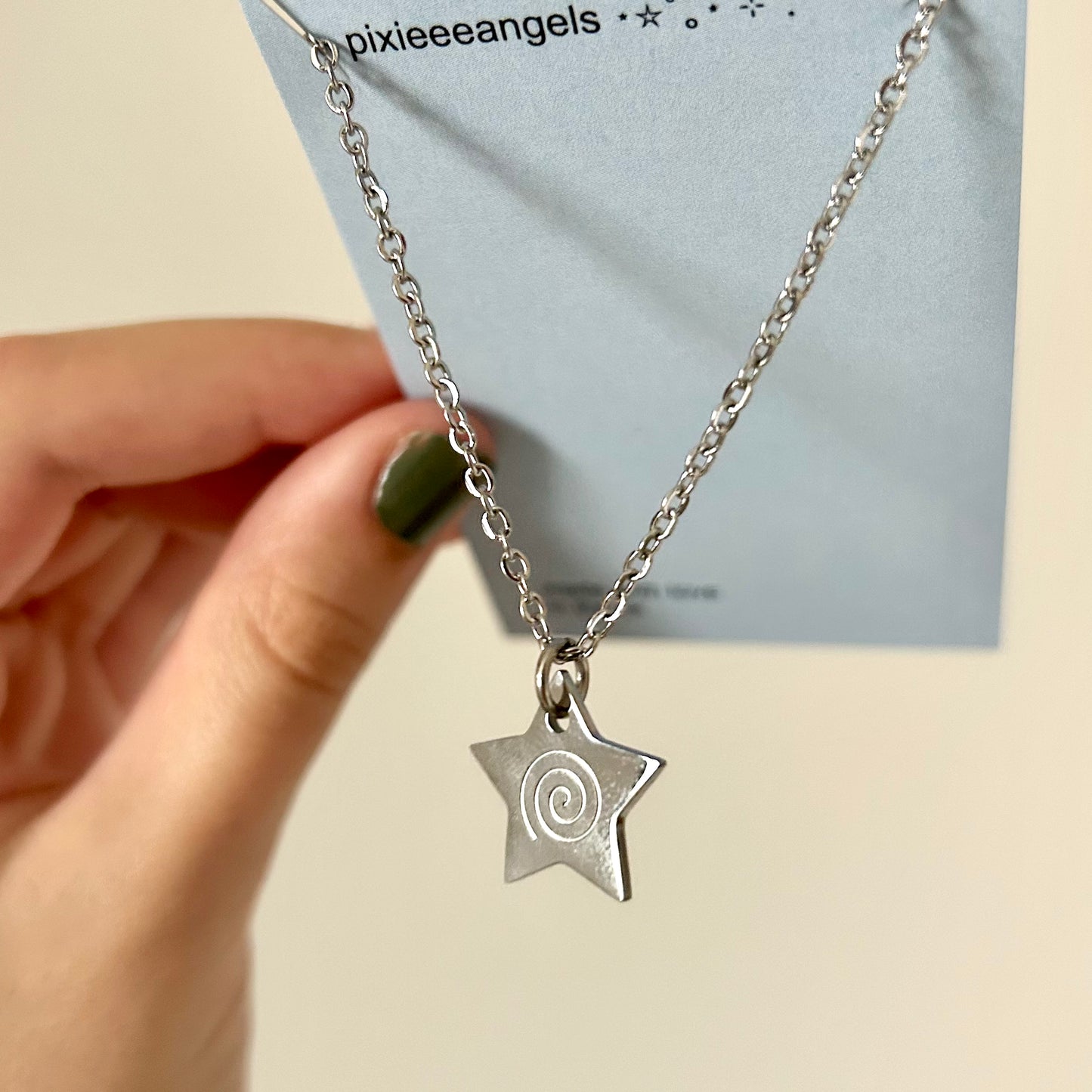 Star Swirl Silver Necklace✧・゚: *