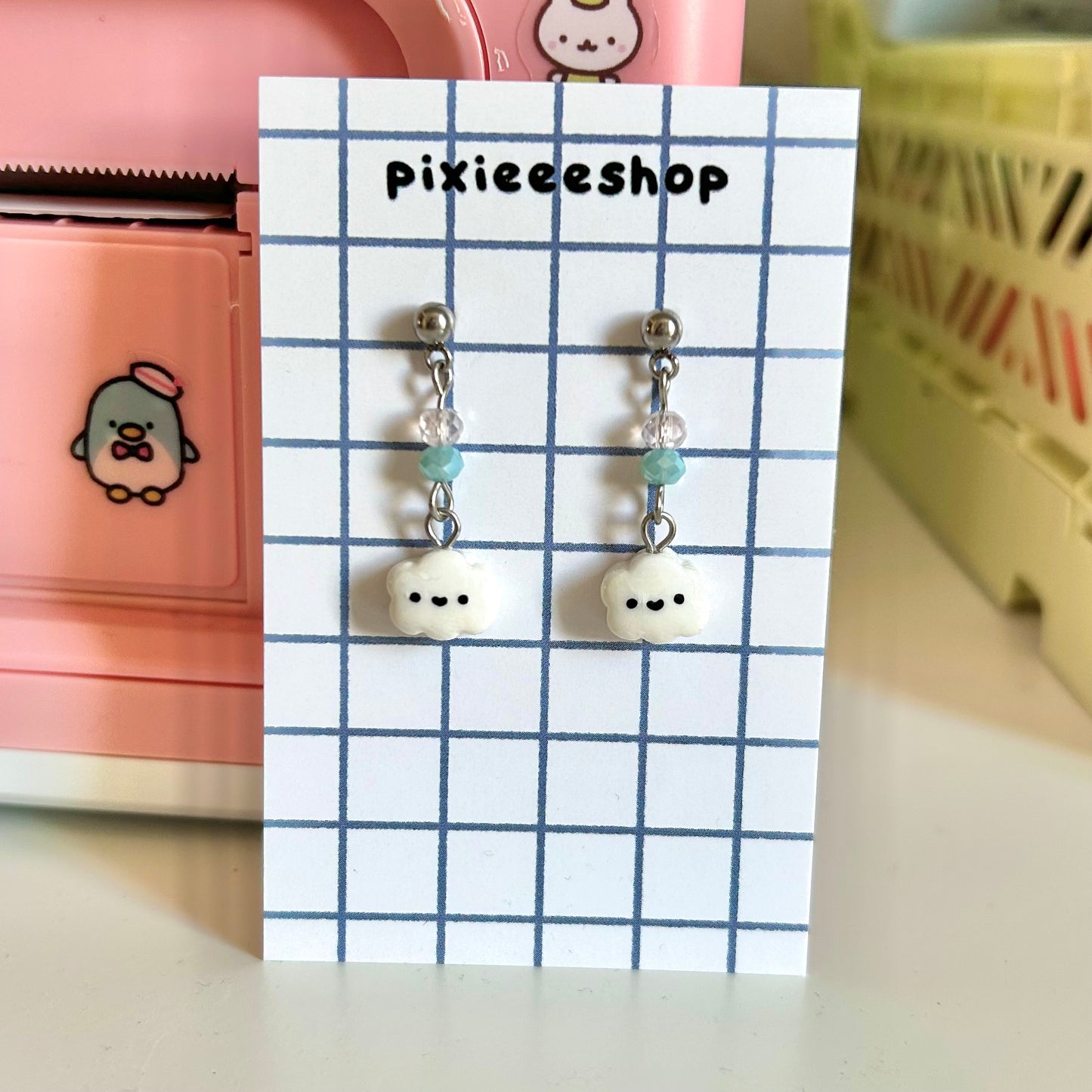 Cloud Polymer Clay Earrings