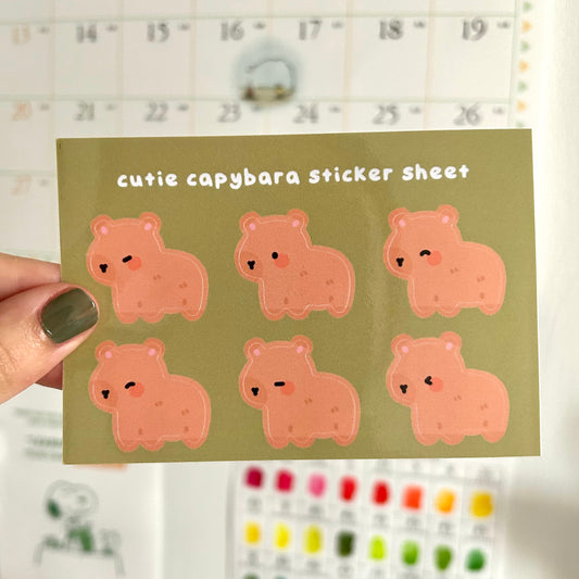 Cutie Capybara Sticker Sheet