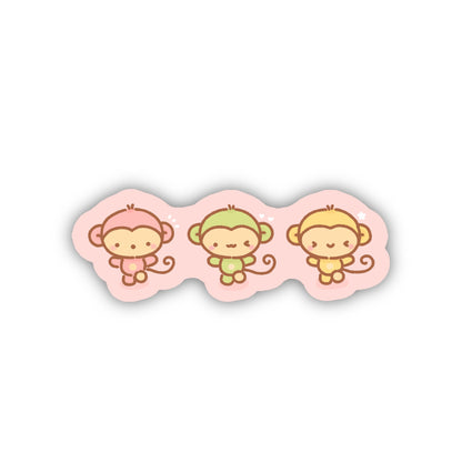 Monkies Glitter Sticker