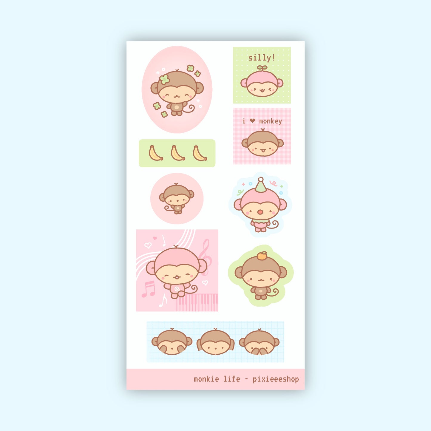 Monkie Life Sticker Sheet