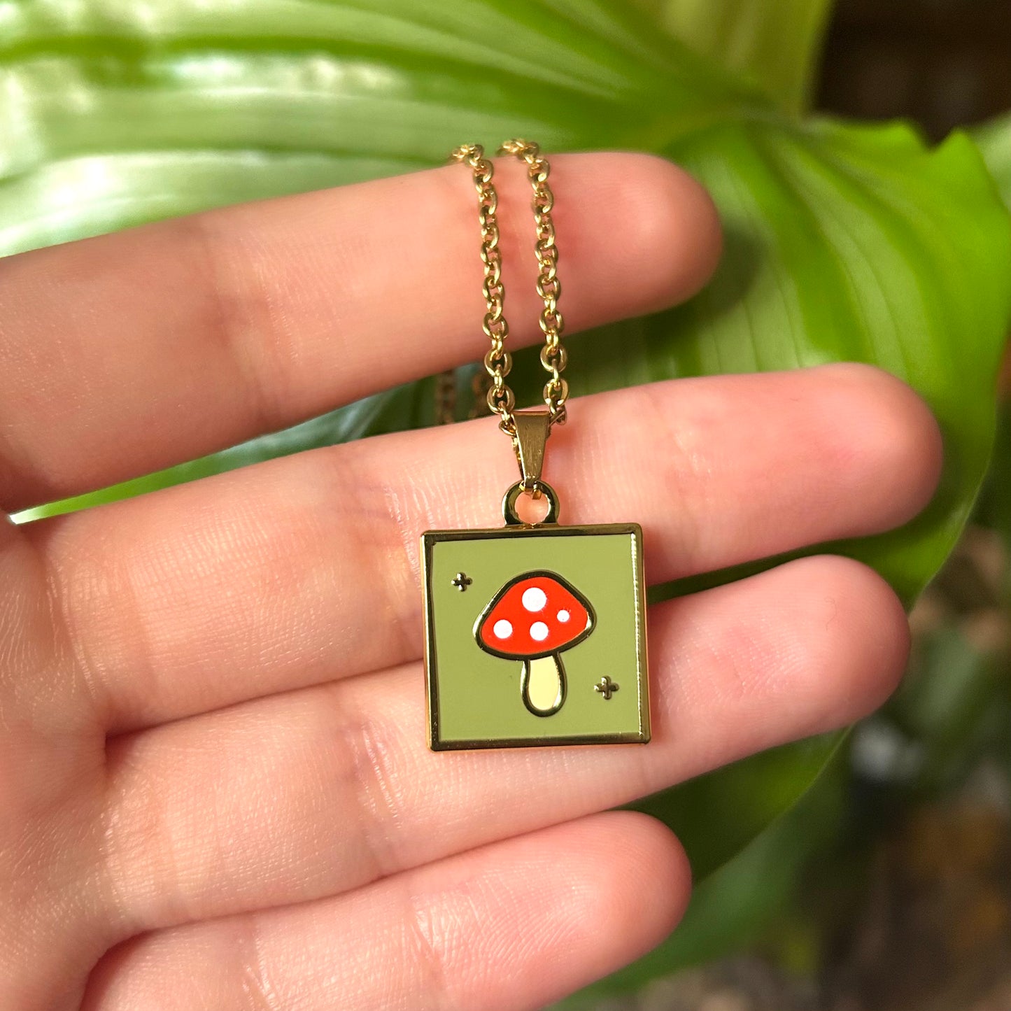 Toadstool Pendant- Gold or Silver