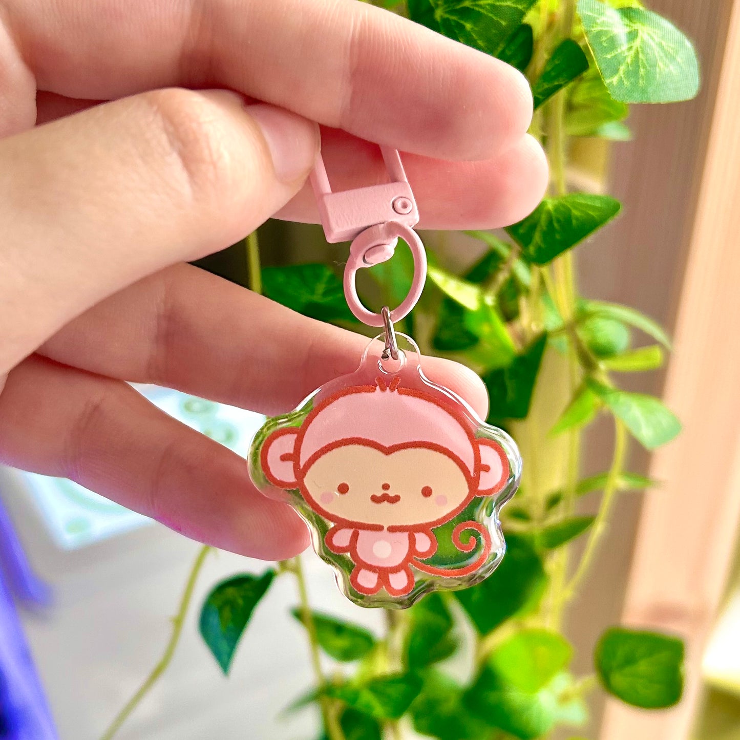 Pink Monkey Keyring
