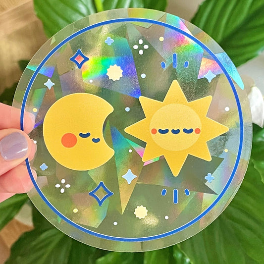 Sun & Moon Rainbow Window Decal