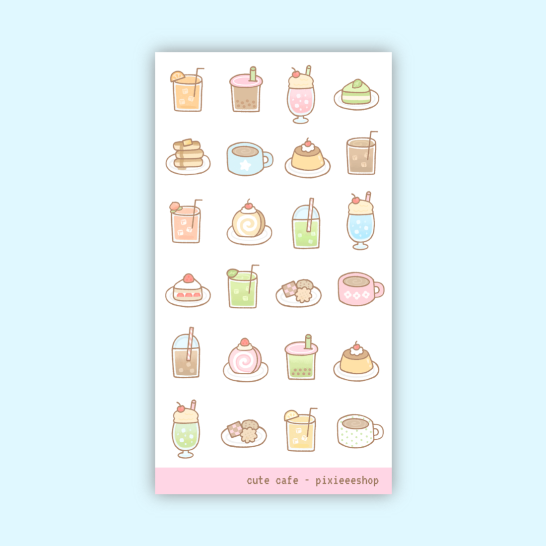 Cute Café Sticker Sheet