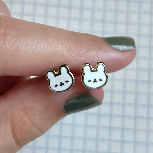 Bunny Silver Stud Earrings ✧･ﾟ: *