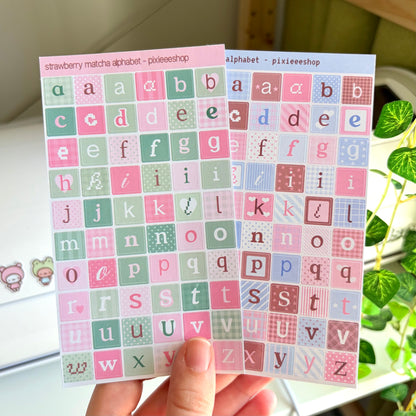 Alphabet Stickers - Strawberry Matcha