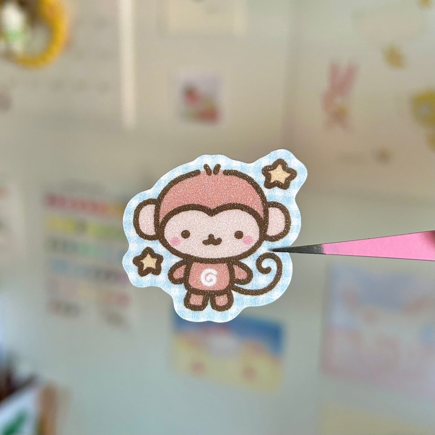 Little Monkie Glitter Sticker