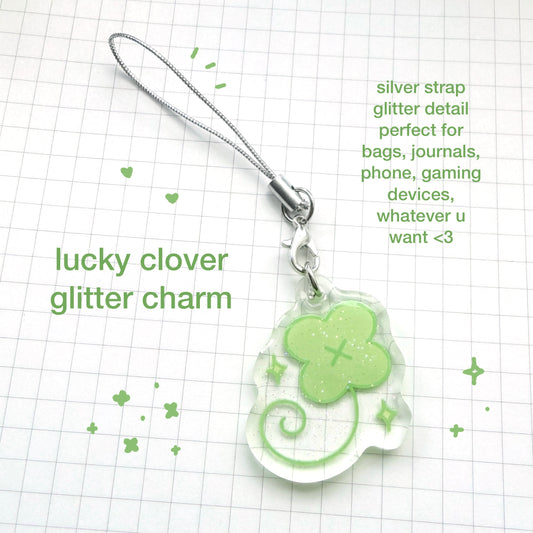 Lucky Clover Glitter Charm