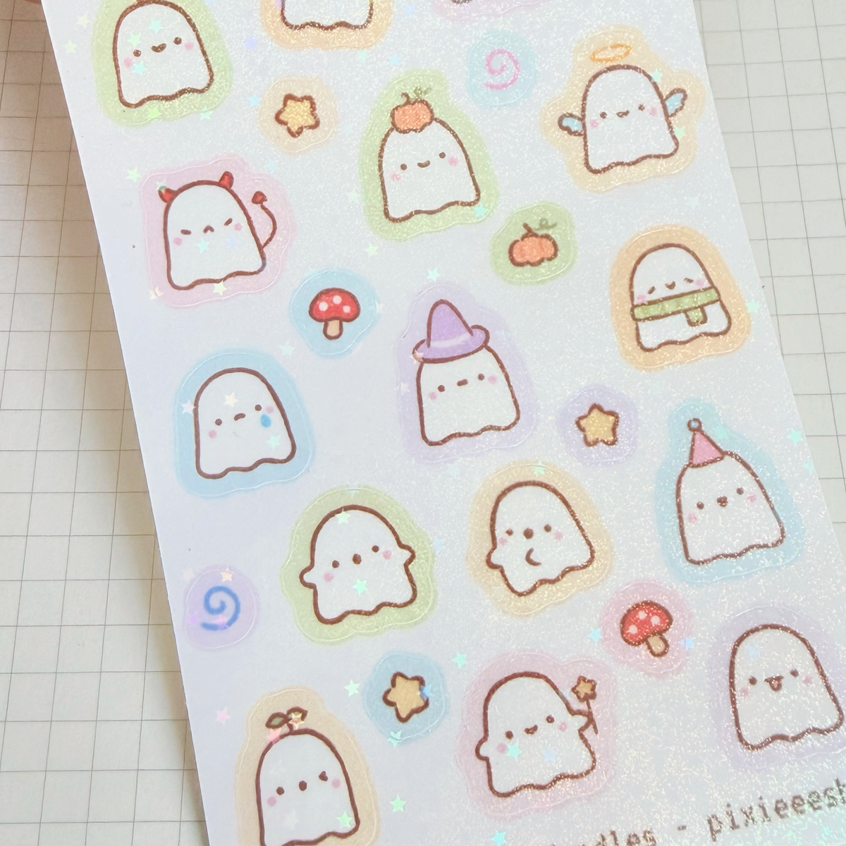 Little Ghosties Glitter Sticker Sheet