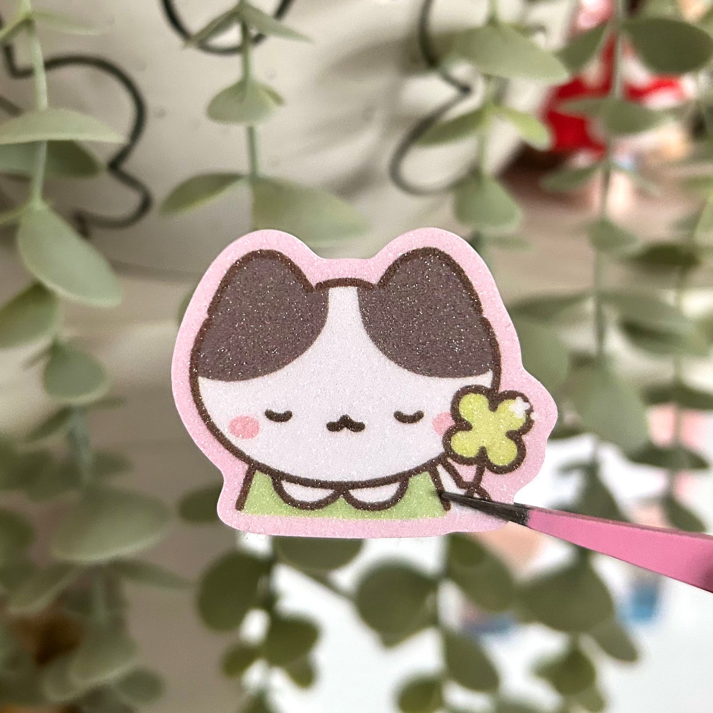 Lucky Cat Glitter Sticker