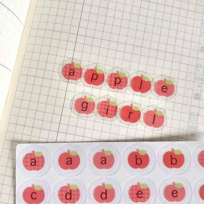 Apple Alphabet Sticker Sheet