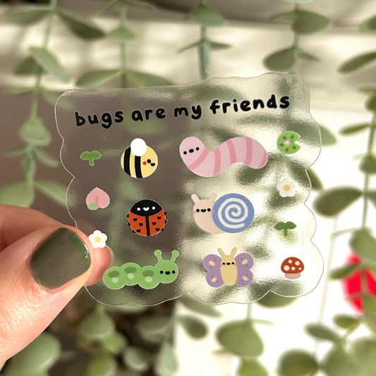 Bugs are my Friends Clear Sticker