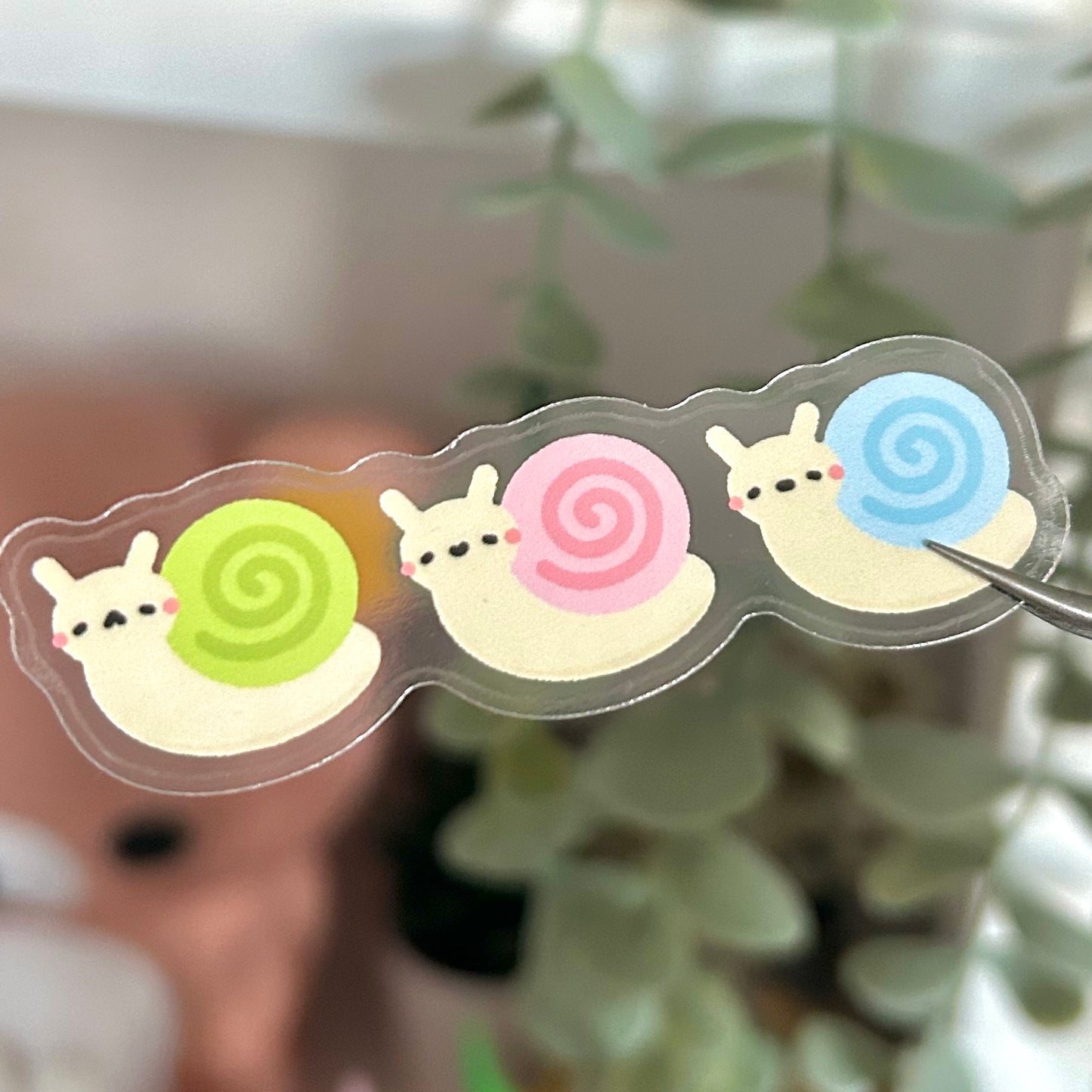Snail Babies Clear Sticker