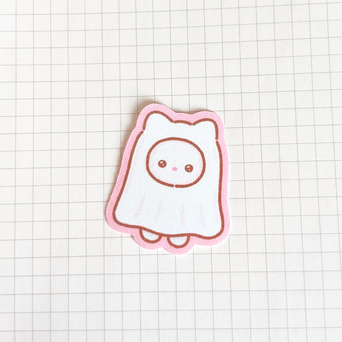 Ghost Kitty Glitter Sticker