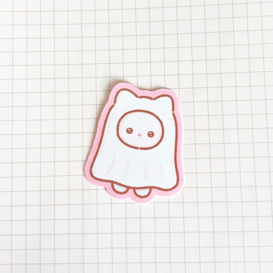 Ghost Kitty Glitter Sticker