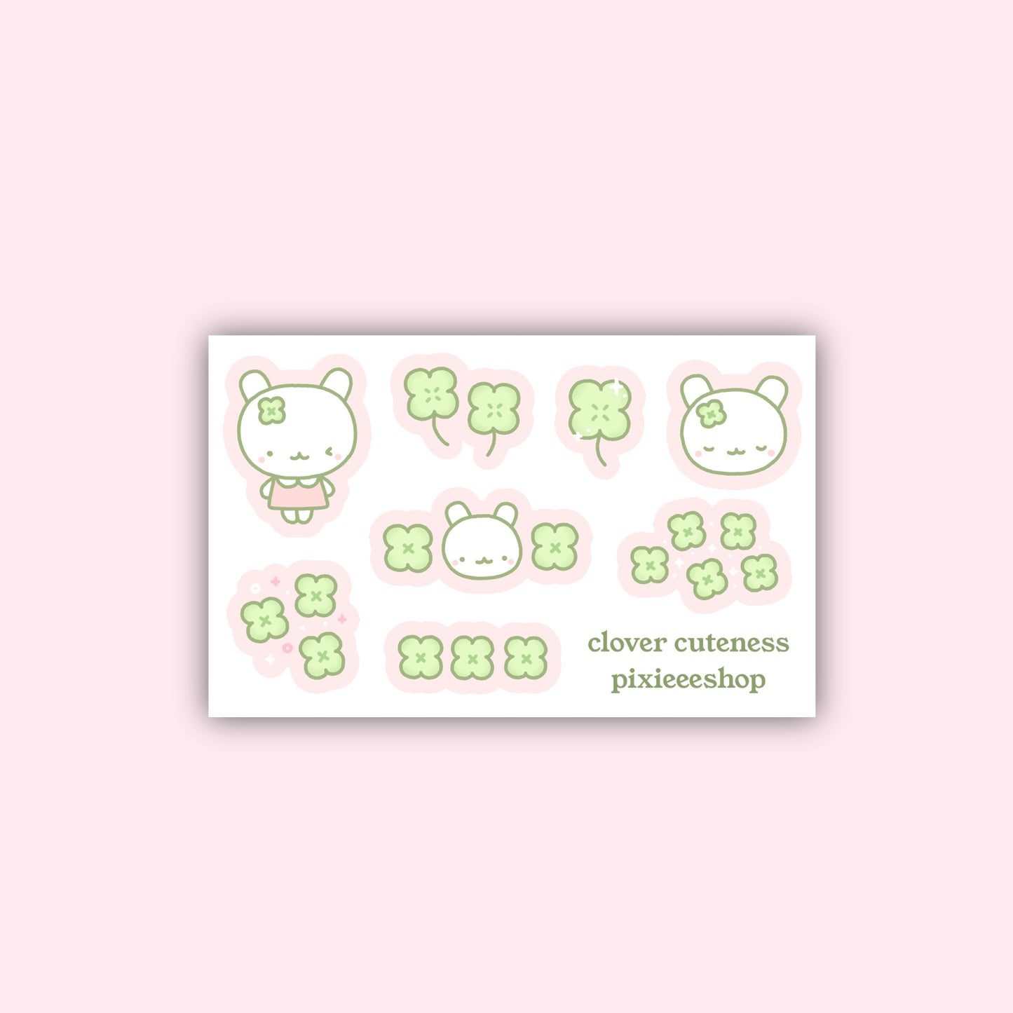 Clover Cuteness Glitter Sticker Sheet