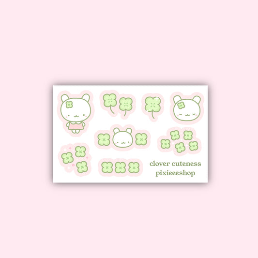 Clover Cuteness Glitter Sticker Sheet