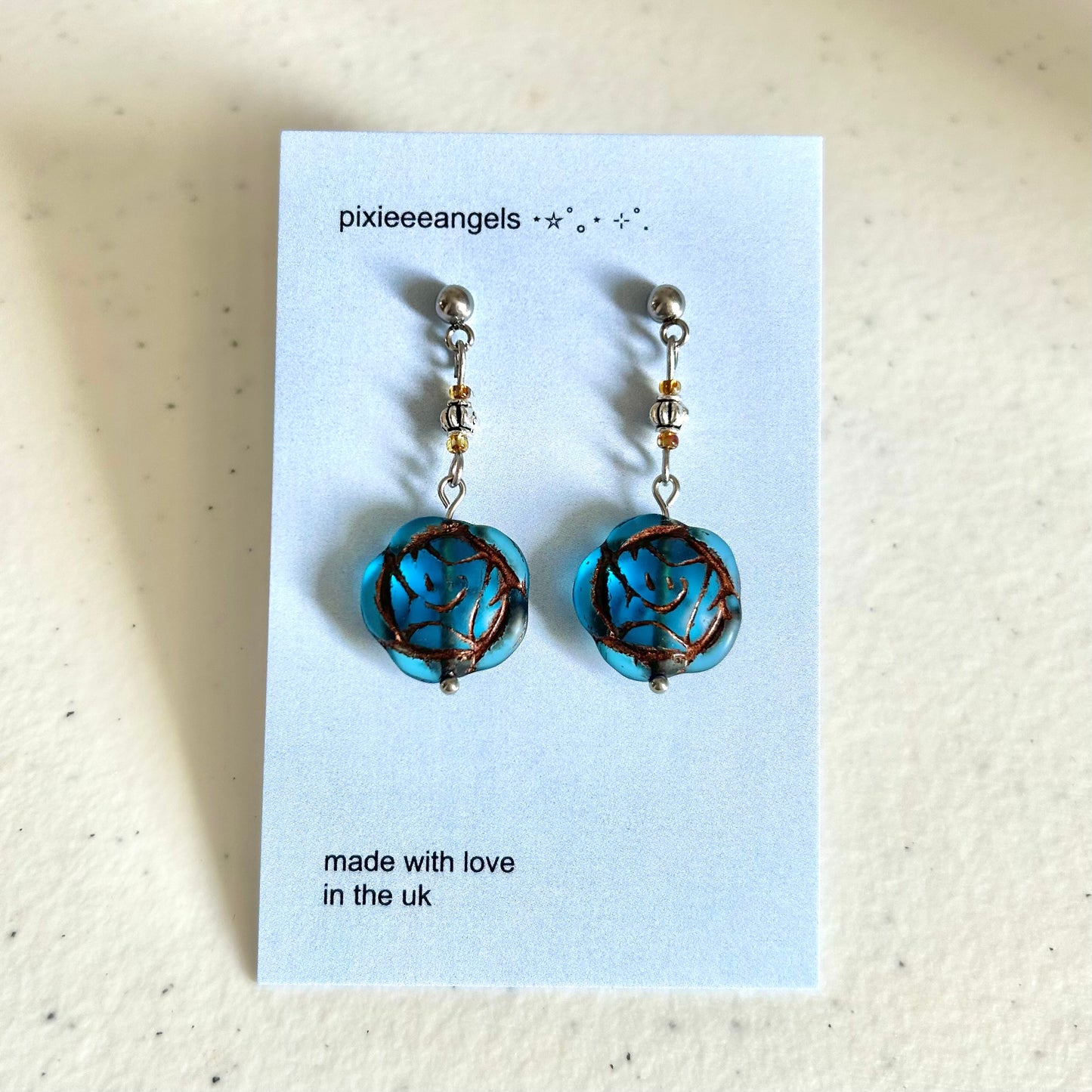 Blue Rose Earrings✧･ﾟ: *