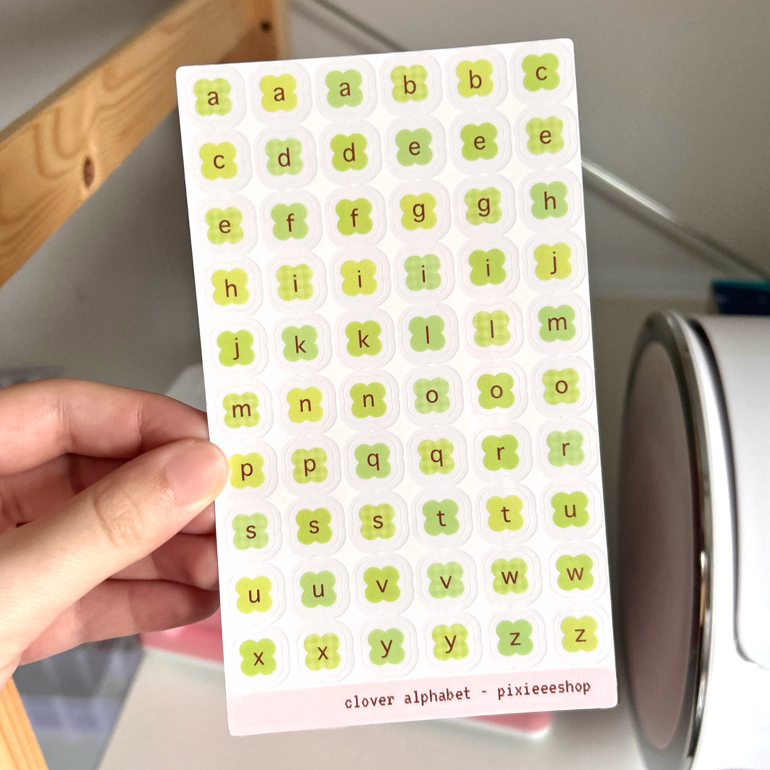 Clover Alphabet Sticker Sheet – pixieeeshop