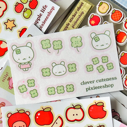 Clover Cuteness Glitter Sticker Sheet