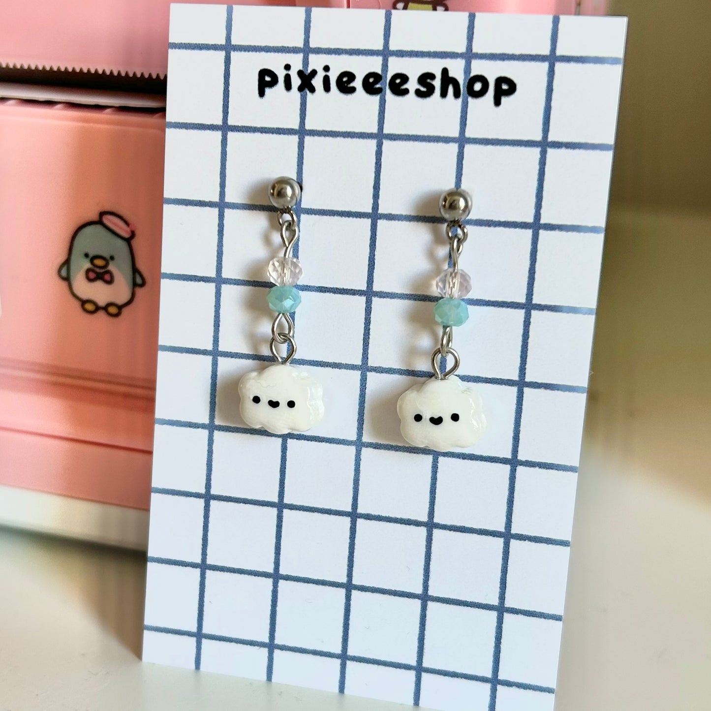 Cloud Polymer Clay Earrings