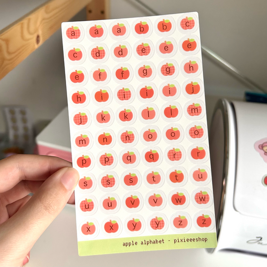 Apple Alphabet Sticker Sheet
