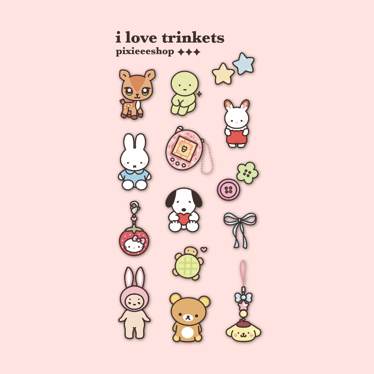 I Love Trinkets Sticker Sheet