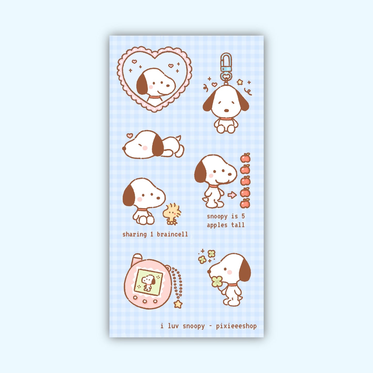 I Luv Snoopy Sticker Sheet