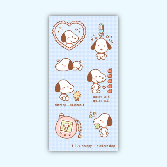 I Luv Snoopy Sticker Sheet