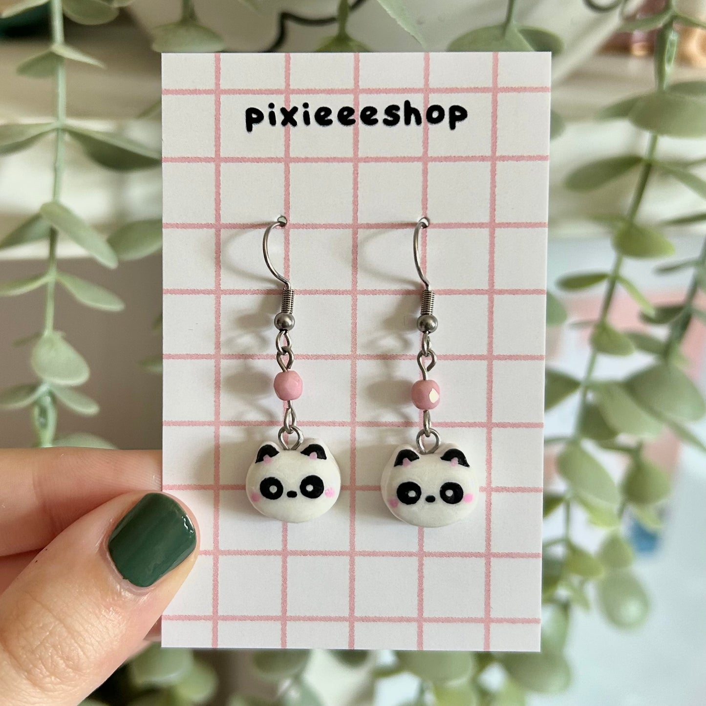 Panda Clay Earrings