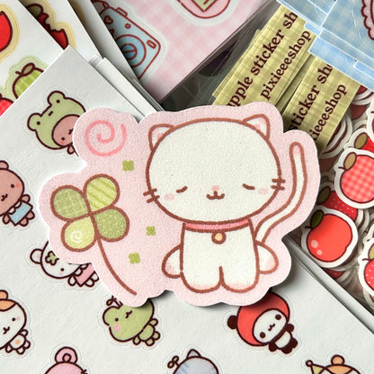 Lucky Kitty Glitter Sticker
