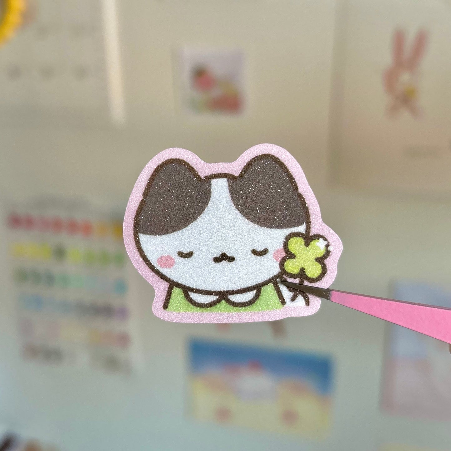 Lucky Cat Glitter Sticker