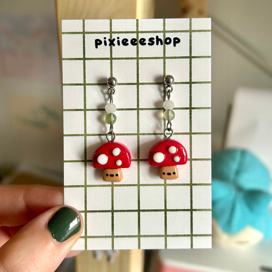 Toadstool Clay Earrings