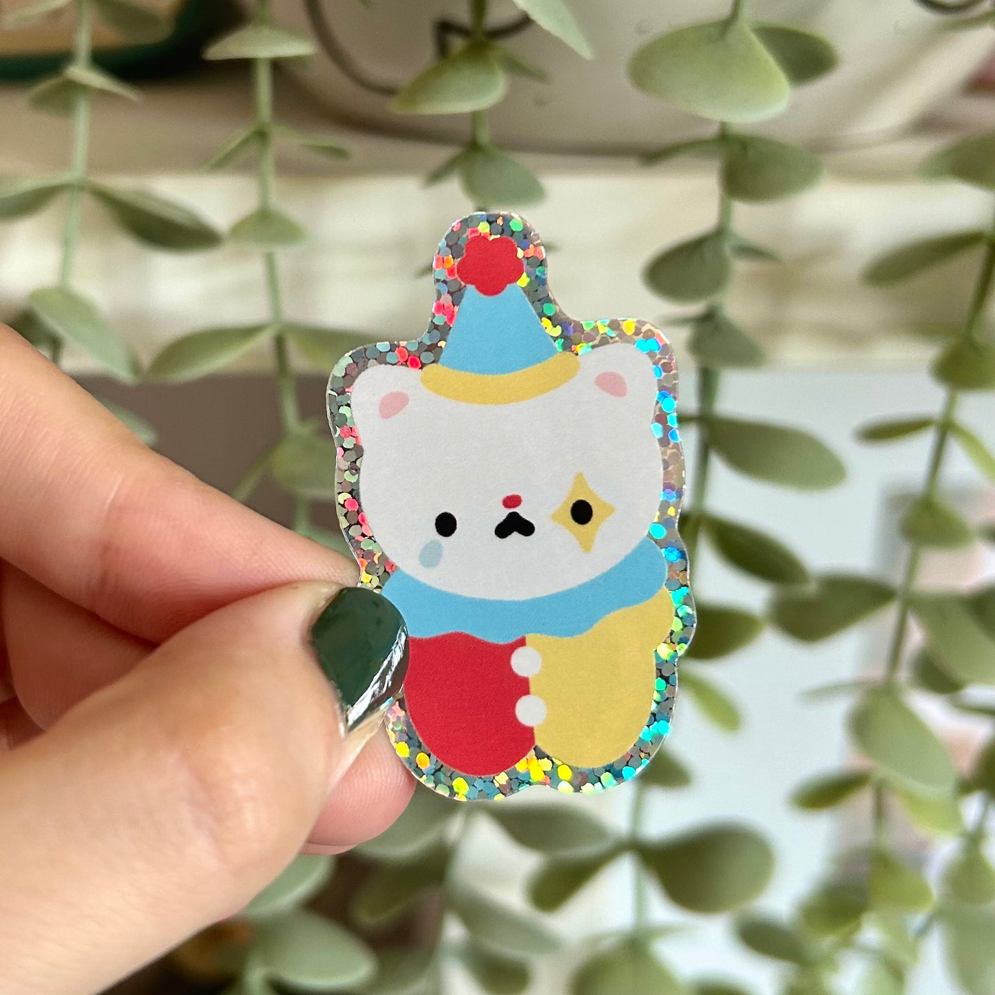 Clown Kitty Sticker