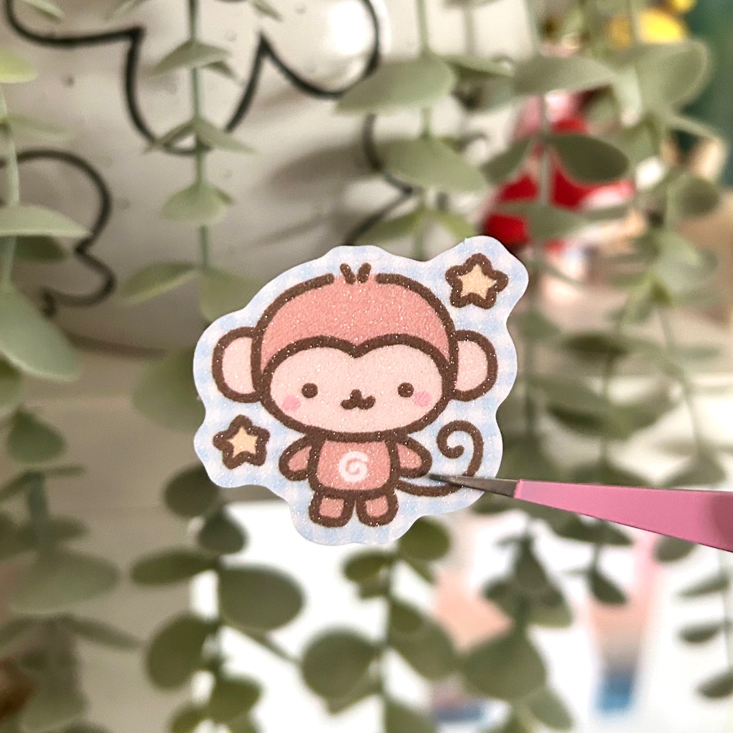 Little Monkie Glitter Sticker