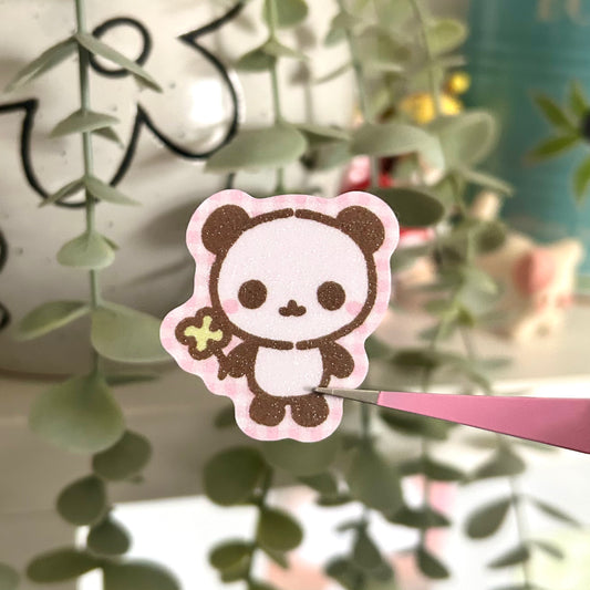 Little Lucky Panda Glitter Sticker