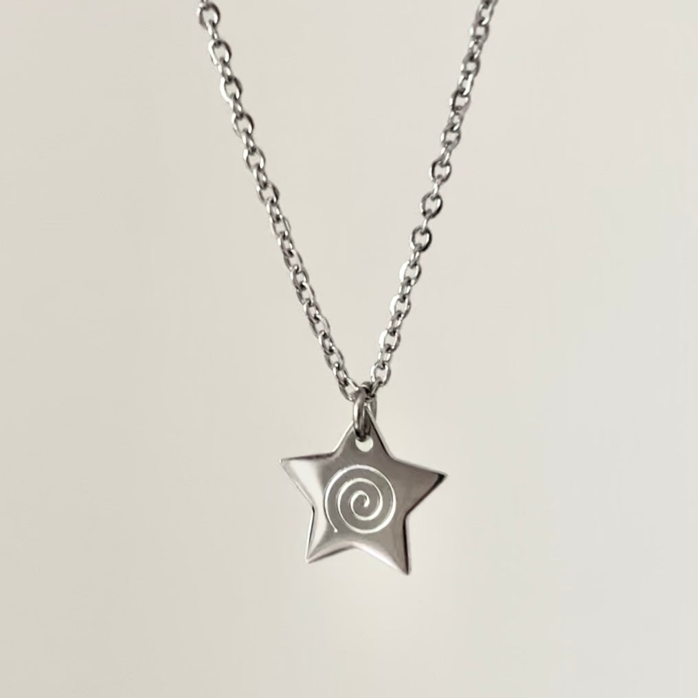 Star Swirl Silver Necklace✧･ﾟ: *