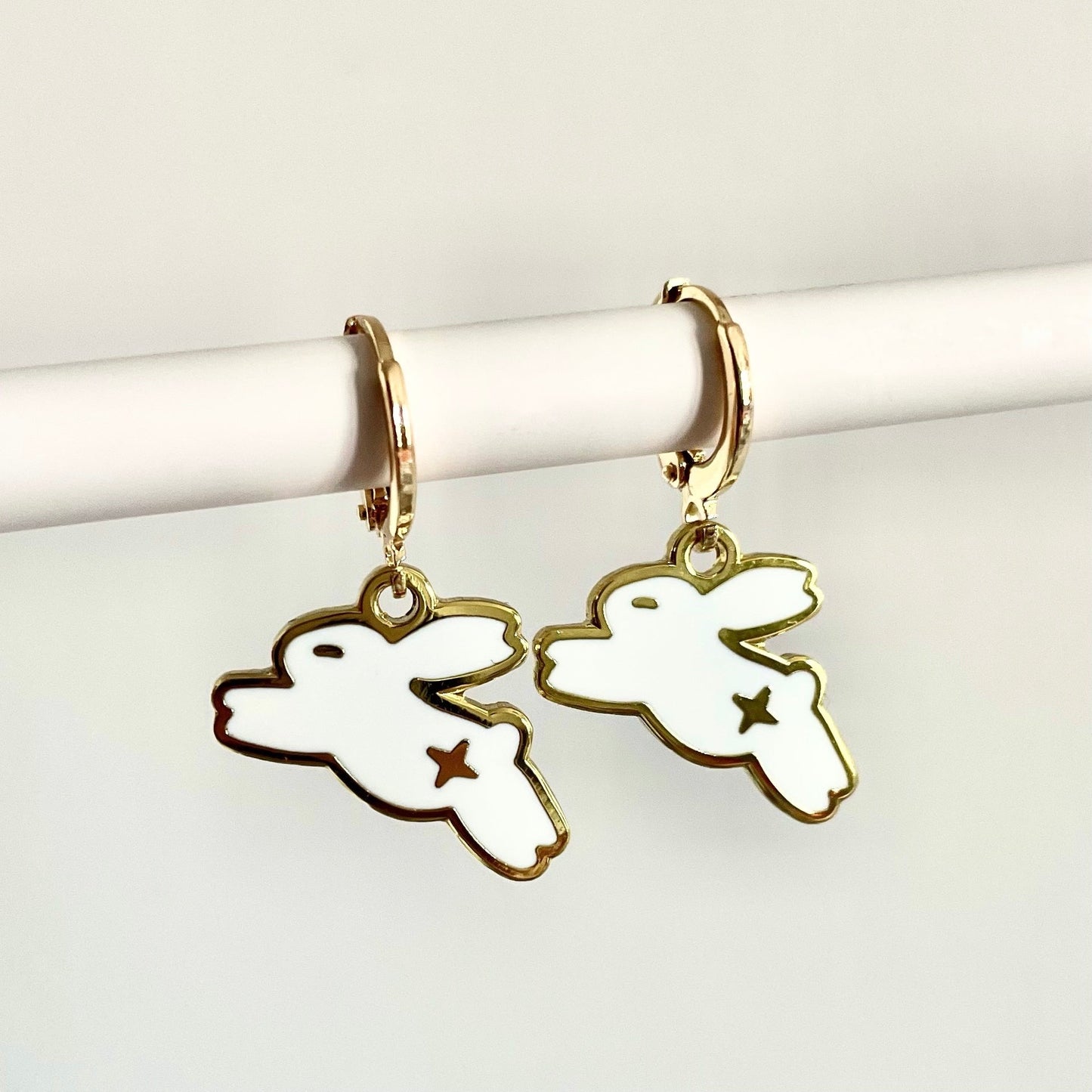 Star Bunny Earrings, Silver or Gold ✧･ﾟ: *