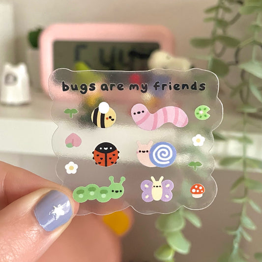 Bugs are my Friends Clear Sticker